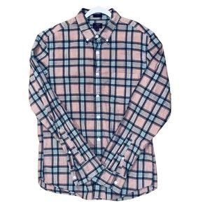 J. Crew Pink/White/Navy Casual Button Down